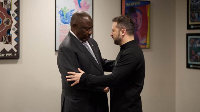Ukraine's President Volodymyr Zelenskyy and South Africa's President Cyril Ramaphosa during a meeting in the United States in September 2024. Photo: Ukraine's President's Office