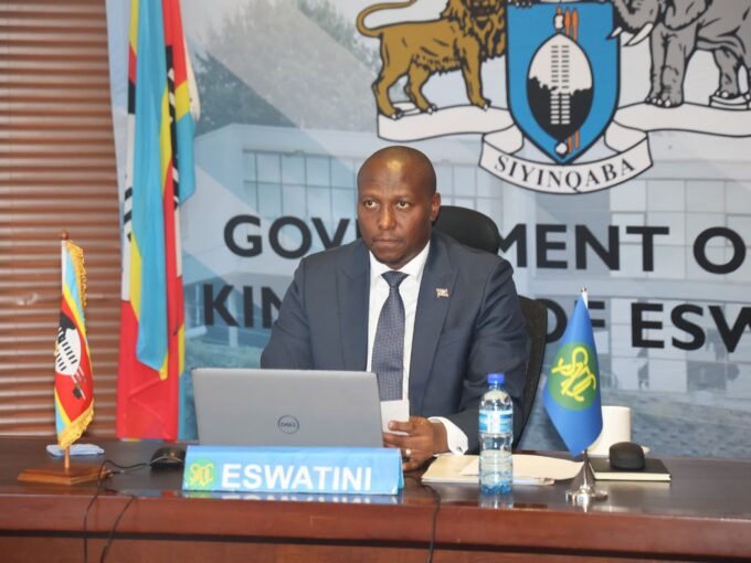 Prime Minister Russell Mmiso Dlamini during the online SADC Summit.