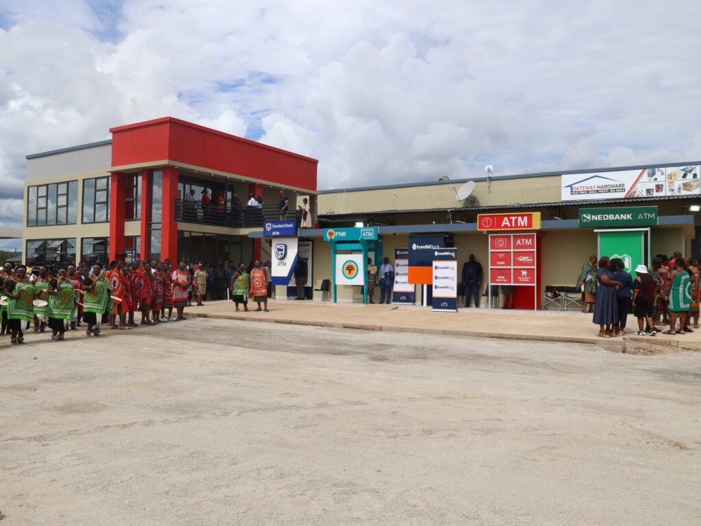 King Mswati III addresses the community at the KaLanga Gateway launch, outlining plans to boost development and create jobs in the region.