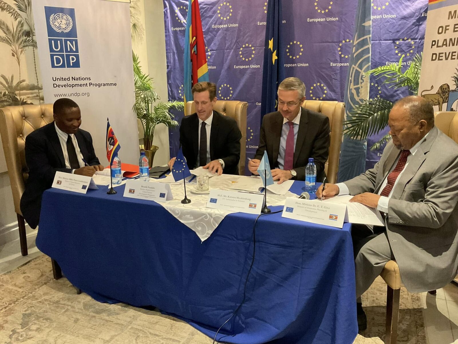 European Union and Eswatini officials sign a 15-million-Emalangeni grant to support renewable energy adoption in MSMEs.