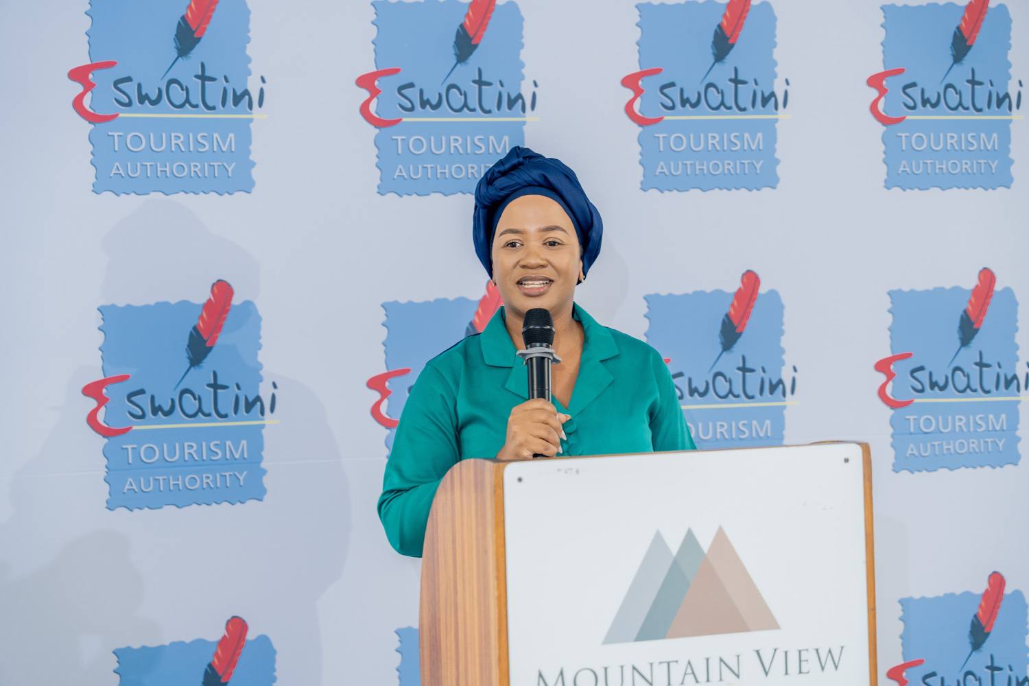 Chunky Mdluli Dlamini, head of marketing, announcing the giveaway on Friday, 21st March at the Mountain View Hotel in Mbabane.