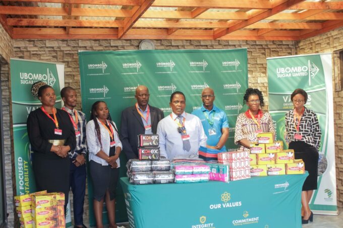 Ubombo Sugar donates school shoes and sanitary pads to local students, helping remove barriers to education.
