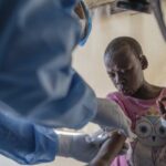 A Mpox patient receiving treatment in the DRC.