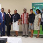 Officials at the NDC 3.0 launch discuss Eswatini’s climate action plans.