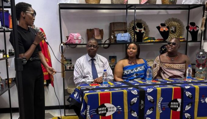 HRH Princess Sakhizwe answers questions from the media during the press conference for the Made in Eswatini Consumer Fair.