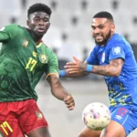 Cameroon and Eswatini players in action during their goalless draw at Mbombela Stadium.