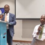 Board Chairperson Sammy Dlamini and Peter Simelane, CEO addressing shareholders during the EswatiniMed Annual General Meeting at the Hilton Garden Inn, announcing the restoration of unity and stability within the organization. Photo: Adekunle Owolabi/Independent News Eswatini [