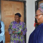 Deputy Prime Minister Thulisile Dladla hands over the new house to Mkhulu Albert Magongo in Macetjeni.