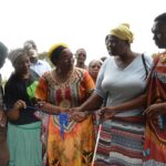 Nomphumelelo Sithole with Deputy Prime Minister Thulisile Dladla during the handover of her new home in Ndzangu.