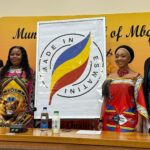 Her Royal Highness Princess Sakhizwe unveils the new "Made in Eswatini" logo at the Eswatini Consumer Fair in Mbabane.