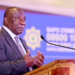 His Excellency President Cyril Ramaphosa officially opening and addresing the inaugural Policing Summit at the Emperors Palace Convention Centre in Gauteng Province. Photo: GCIS