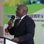 Isaac Dladla, Executive Director of the Eswatini Environment Authority, speaks at the Eswatini Waste Management and Circular Economy Seminar held from 24–25 March 2025 at Esibayeni Lodge