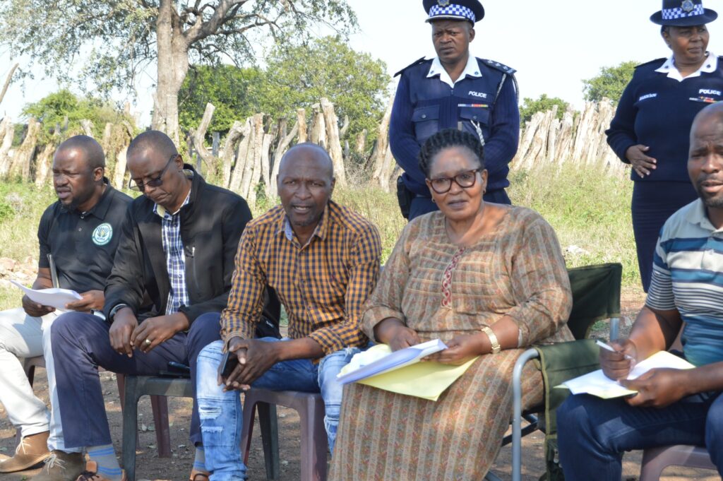 Deputy Prime Minister Thulisile Dladla inspects a dilapidated homestead in Mpolonjeni Inkhundla during a visit to assess housing needs among vulnerable families.