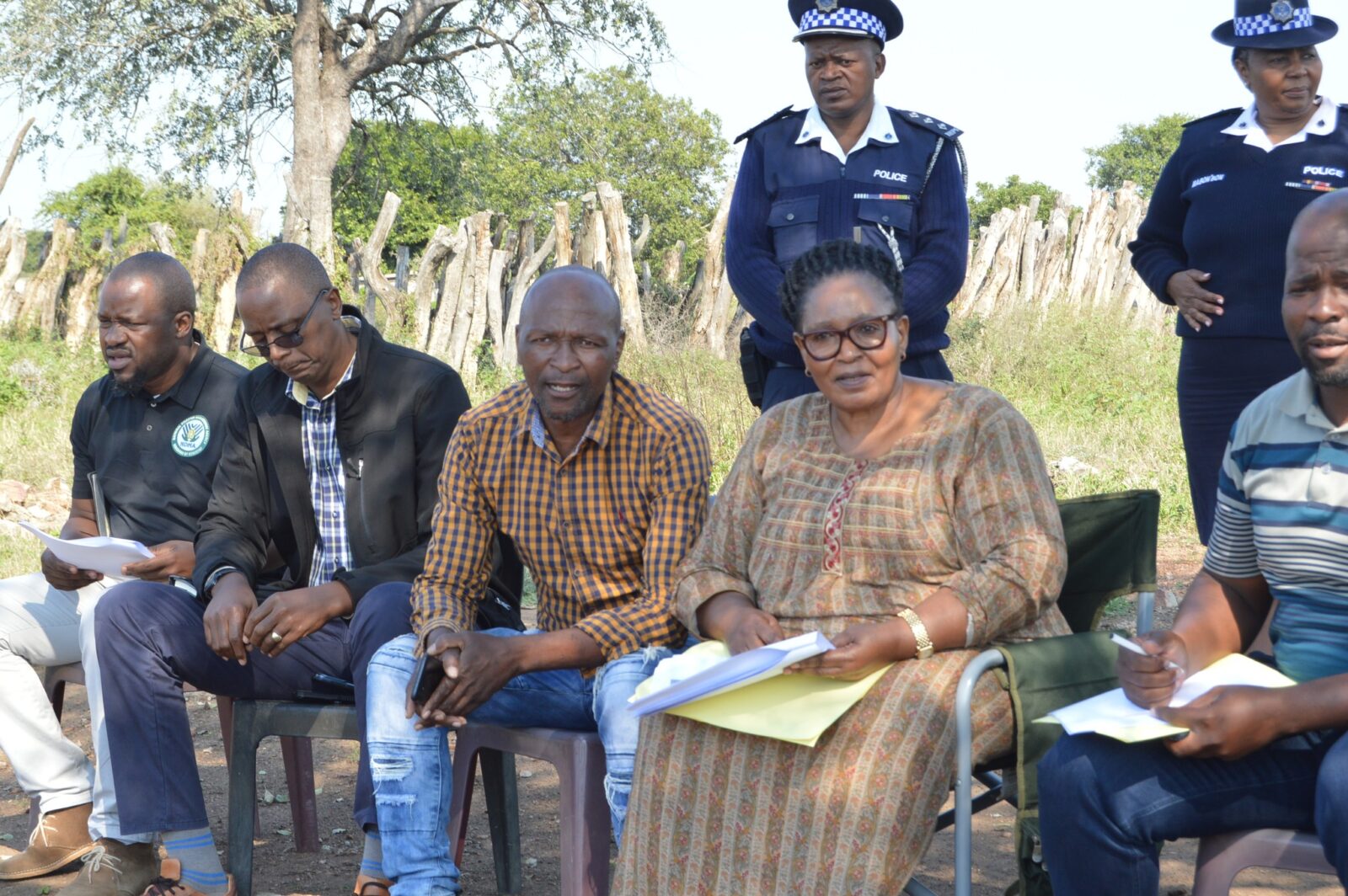 Deputy Prime Minister Thulisile Dladla inspects a dilapidated homestead in Mpolonjeni Inkhundla during a visit to assess housing needs among vulnerable families.