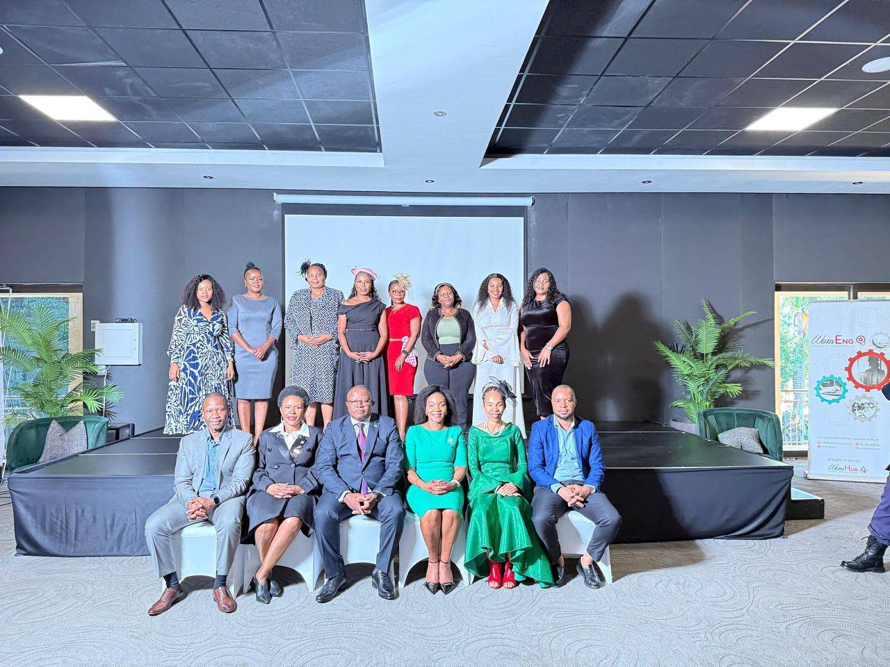 Commerce Minister Manqoba Khumalo pictured with participants at the Women in STEM Networking Event held at the Royal Villas in Ezulwini.