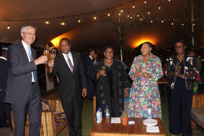 EU Ambassador Karsten Mecklenburg, Deputy Prime Minister Thuli Dladla, and Prince Guduza, representative of His Majesty, pictured during the #EuropeDay 2025 celebration in Malkerns. Photo: European Union in Eswatini