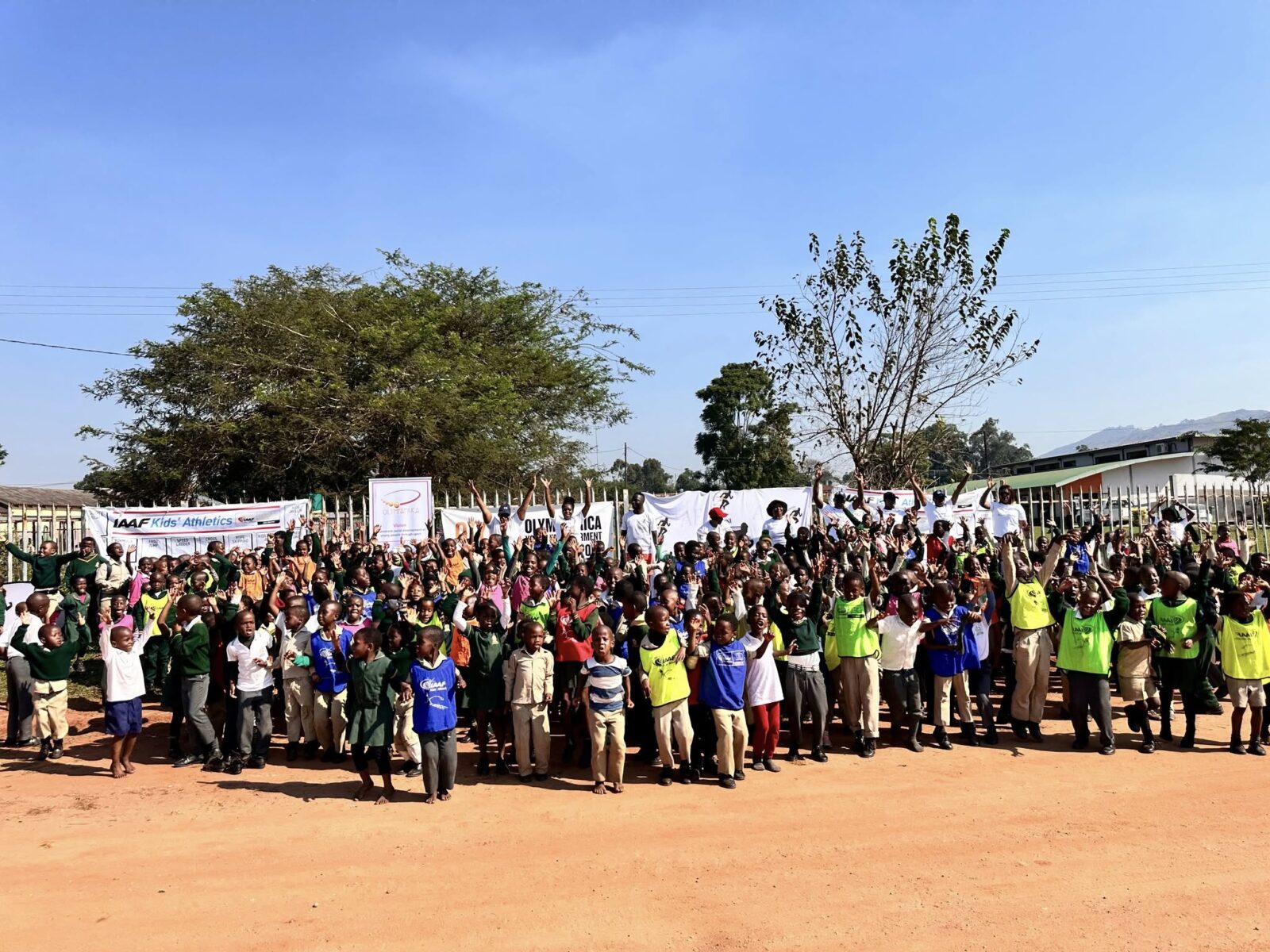 Learners from Lobamba National Primary School take part in fun relay races during World Kids’ Athletics Day, held on 7 May 2025, in partnership with Athletics Eswatini.
