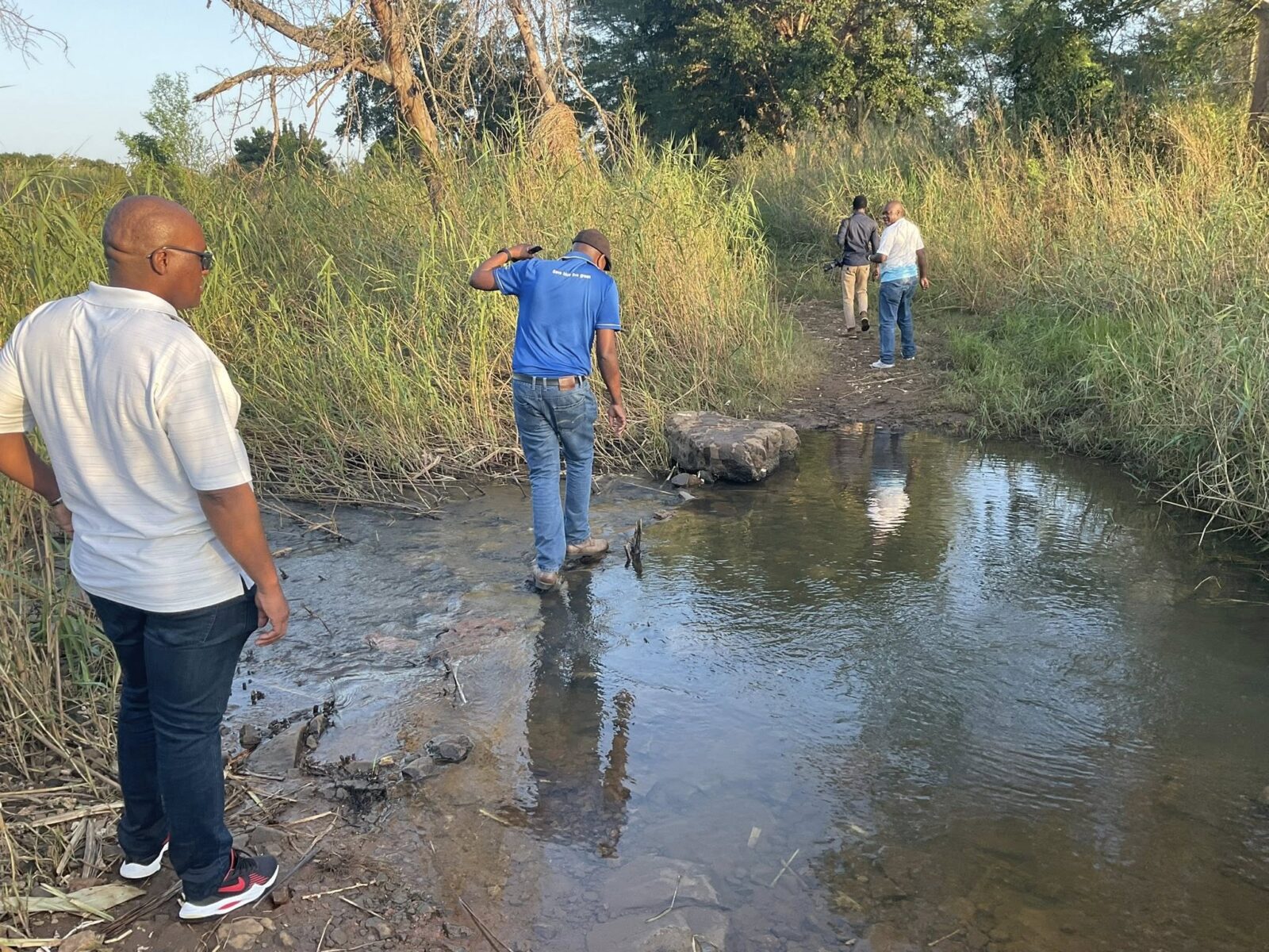 Technical experts from Eswatini, Mozambique, and South Africa assess potential groundwater sites during a joint mission to Catuane District on 12 May 2025.