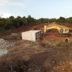 Construction workers at the KaNgaju low-level crossing site as the project reaches 75% completion, set to improve access for communities in Lubombo.