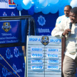 An official speaks to police officers during the launch of the NATCOM’s Cup tournament at Matsapha Police Academy. Photo: Royal Eswatini Police Service
