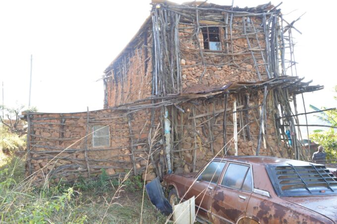 Mlulami Dlamini's unique two-story mud house in KaMagele, Hlathikulu. Photo: DPM Office
