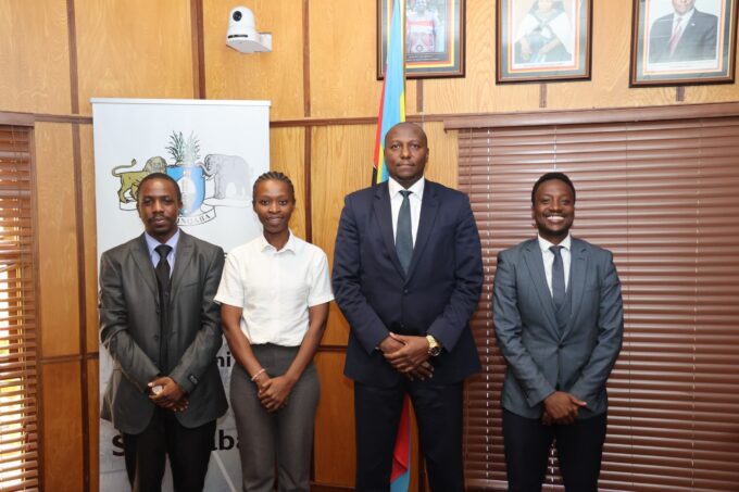 Prime Minister Russell Dlamini joins youth entrepreneurs and stakeholders during one of the Youth Chamber of Commerce and Industries