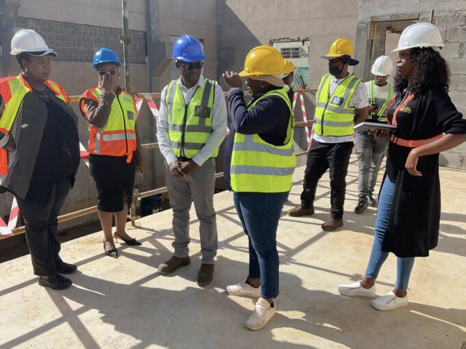 Members of the joint task team inspect ongoing construction at the Manzini and Nhlangano water and sanitation project sites, assessing progress on key infrastructure aimed at improving community access to clean water.