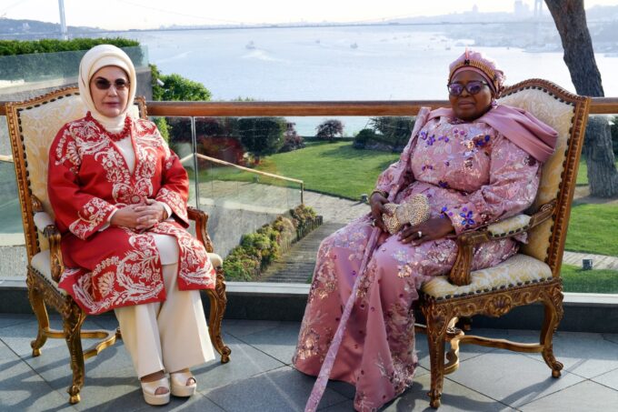 Her Majesty the Indlovukazi of Eswatini pictured with Turkey’s First Lady, Emine Erdoğan, during a courtesy visit at a State Palace in Istanbul.
