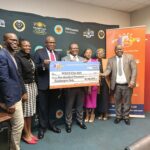 Representatives from ENPF and SEDCO during the official handover of the sponsorship cheque for the 19th edition of the Entrepreneur of the Year Awards.