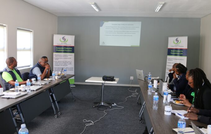 Officials from the Eswatini Competition Commission and Eswatini Bankers Association during a stakeholder engagement meeting held in Mbabane on Wednesday morning.