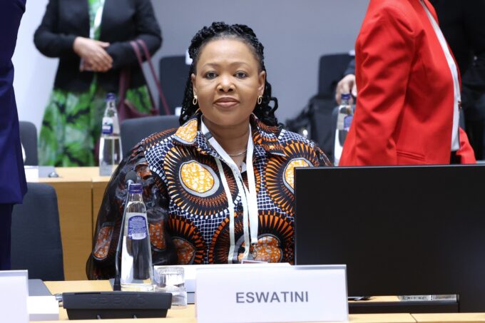 Eswatini’s Foreign Minister Pholile Shakantu at the EU-AU talks in Brussels. Photo: EU in Eswatini