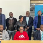 AE President Zakhele J. Dlamini with members of the newly appointed biography committee at the launch of the AE Odyssey at Sigwaca House, Mbabane. Photo: Athletics Eswatini