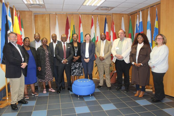 Officials from the European Union, GIZ, Eswatini government ministries, parastatals, and Business Eswatini pose for a group photo after a planning session on the €14 million Skills for Youth Employability, Entrepreneurship and Empowerment programme held in Mbabane.