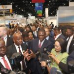 South Africa’s Deputy President, Honourable Paul Mashatile, speaking to the media at the official opening of Africa’s Travel Indaba 2025 at the Durban ICC.