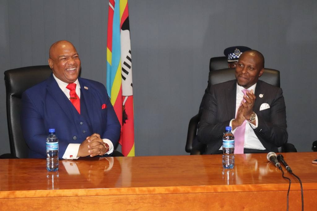 Pastor John Mark Burns meets Prime Minister Russell Mmiso Dlamini at the Private and Cabinet Office ahead of the faith-based leadership summit in Mbabane. Photo: Government of Eswatini