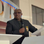 Marwick Khumalo delivers an emotional tribute during the memorial service of the late former Senate Deputy President, Ngom’yayona Gamedze, at Metropolitan Church on Friday.
