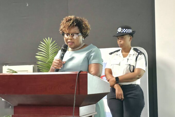Hon. Minister of Tourism and Environmental Affairs Jane Mkhonta Simelane addressing stakeholders during the Tourism Industry Workshop at Happy Valley Hotel in Ezulwini on Monday.