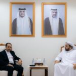 HE Dr Mohammed bin Abdulaziz bin Saleh Al Khulaifi of Qatar’s Ministry of Foreign Affairs meets Iranian Ambassador HE Ali Salehabadi to protest attacks on Qatari territory, calling them a threat to security and urging an immediate return to dialogue, February 28, 2026.