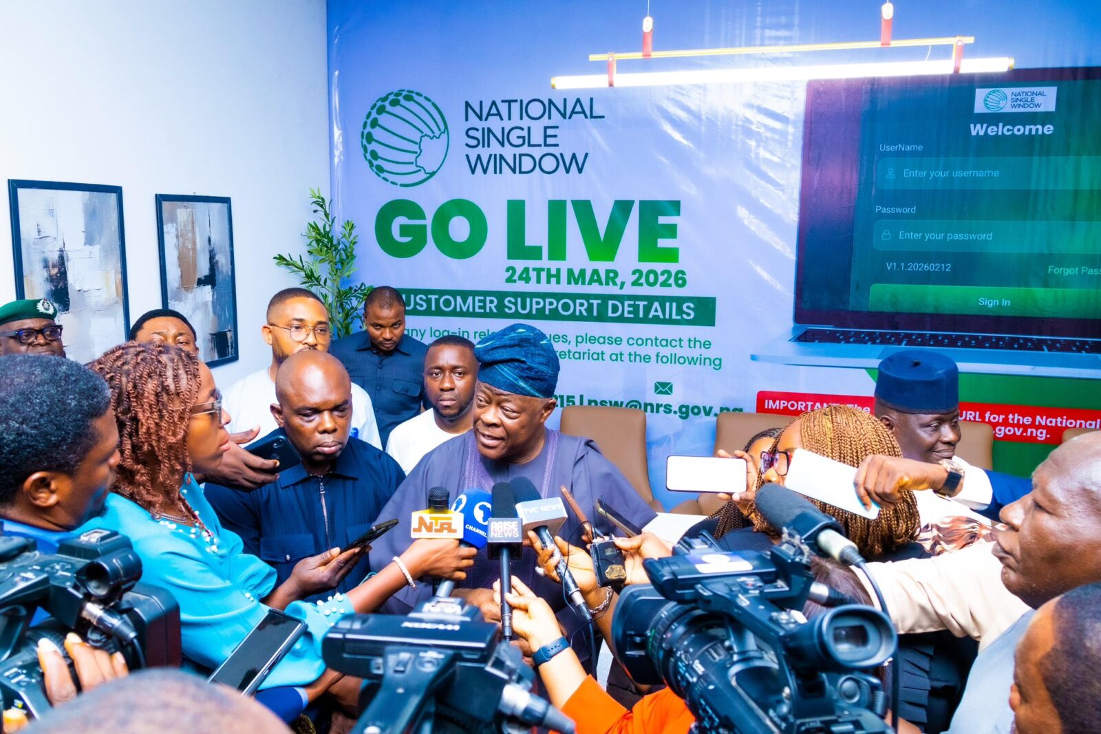 Honourable Minister Wale Edun launches the National Single Window in Lagos, Nigeria. Photo by X/@FinMinNigeria