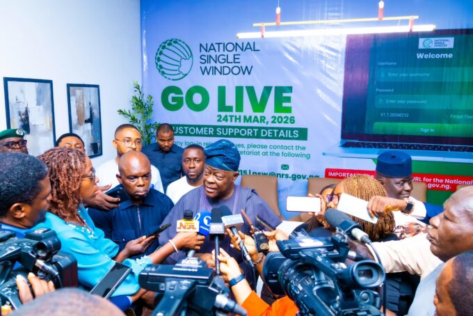 Honourable Minister Wale Edun launches the National Single Window in Lagos, Nigeria. Photo by X/@FinMinNigeria