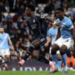 Vinicius Jr scored both Real Madrid goals as they won 2-1 in Manchester. Getty Images