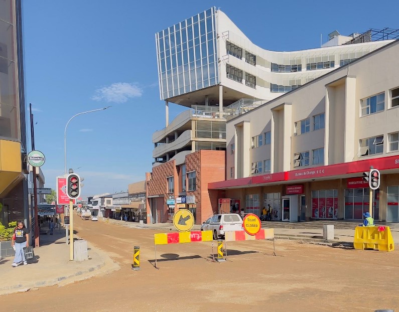 Ongoing paving works on Nkoseluhlaza Street in Manzini as road rehabilitation progresses under the Ministry of Public Works and Transport.