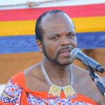 His Majesty King Mswati III delivers remarks during the official opening of Nsulutane Property Hotel in Hlane. Photo: Eswatini Daily Digest.