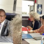Minister Manqoba Khumalo with Agence Française de Développement representatives during discussions on investment and development opportunities in Mbabane.