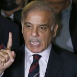 Shehbaz Sharif speaks during a press conference after the Supreme Court decision, in Islamabad, Pakistan, on April 7. Anjum Naveed/AP