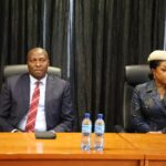 Prime Minister Russell Mmiso Dlamini pictured with Minister of ICT Savannah Maziya during a government engagement in Mbabane.