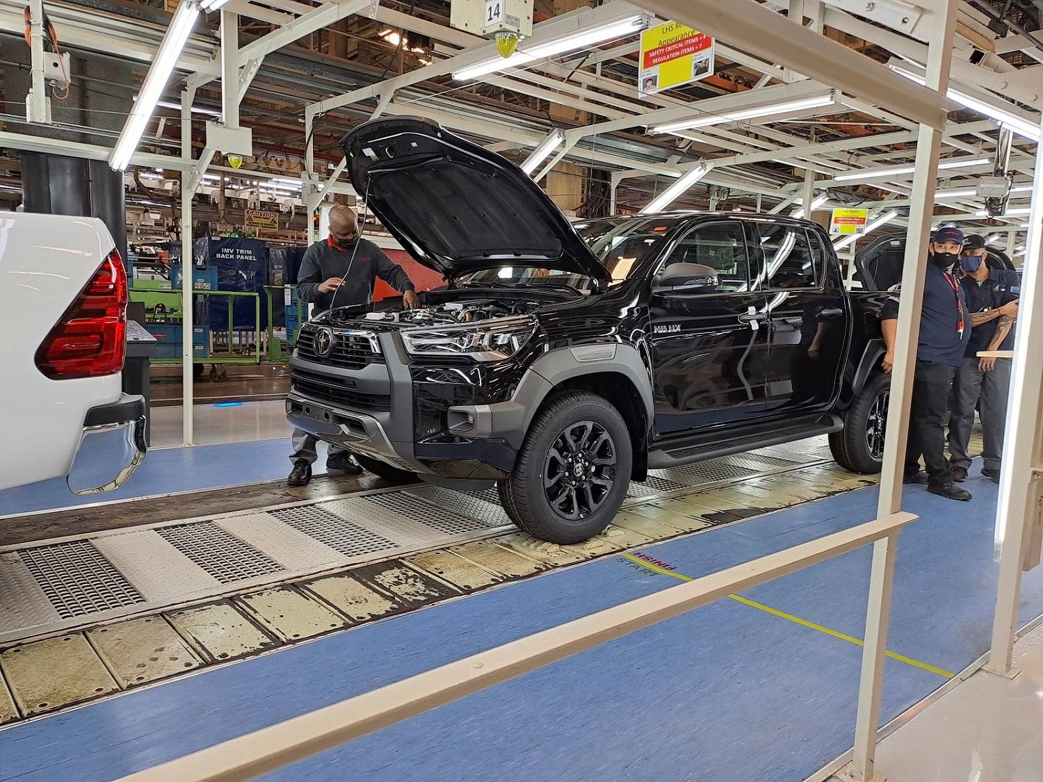 A Toyota Hilux on the assembly line at the KwaZulu-Natal plant, part of the expanded production following the company’s major investment.