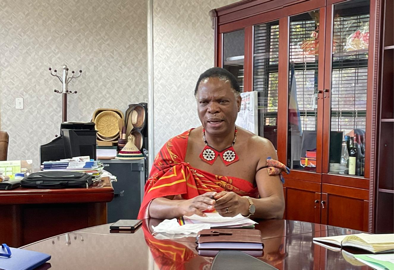 HRH Prince Lonkhokhela speaks to the media in Mbabane, assuring citizens of stable fuel supply across Eswatini.