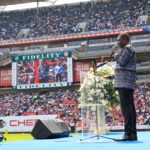 Deputy President Shipokosa Paul Mashatile addresses congregants during the Good Friday service at UCKG Ellis Park Stadium in Johannesburg.