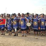 Eswatini Revenue Service athletes and officials showcase traditional song and unity during the SAIRAG 2026 opening ceremony in Swakopmund, Namibia. Photo by ERS